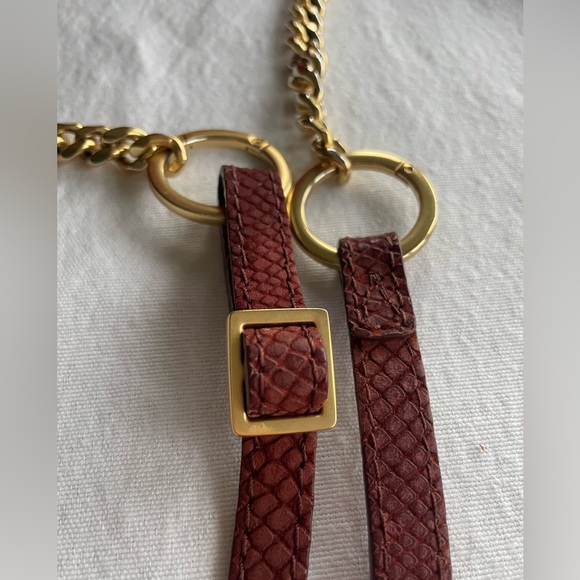 HAMMITT Jeffrey Cardiff Cranberry Leather Bag with Brushed Gold Accents - Picture 11 of 11